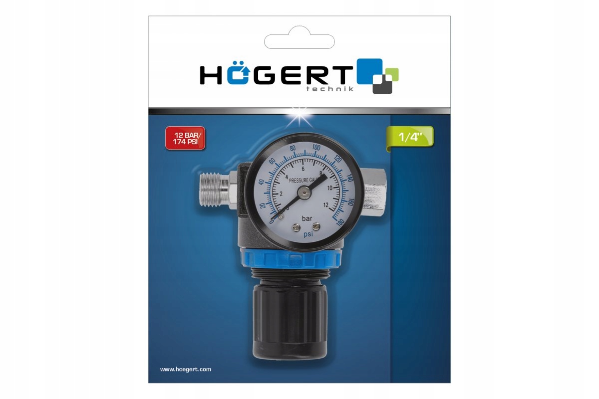 Regulator z manometrem 1/4 Hoegert Technik HT4R873