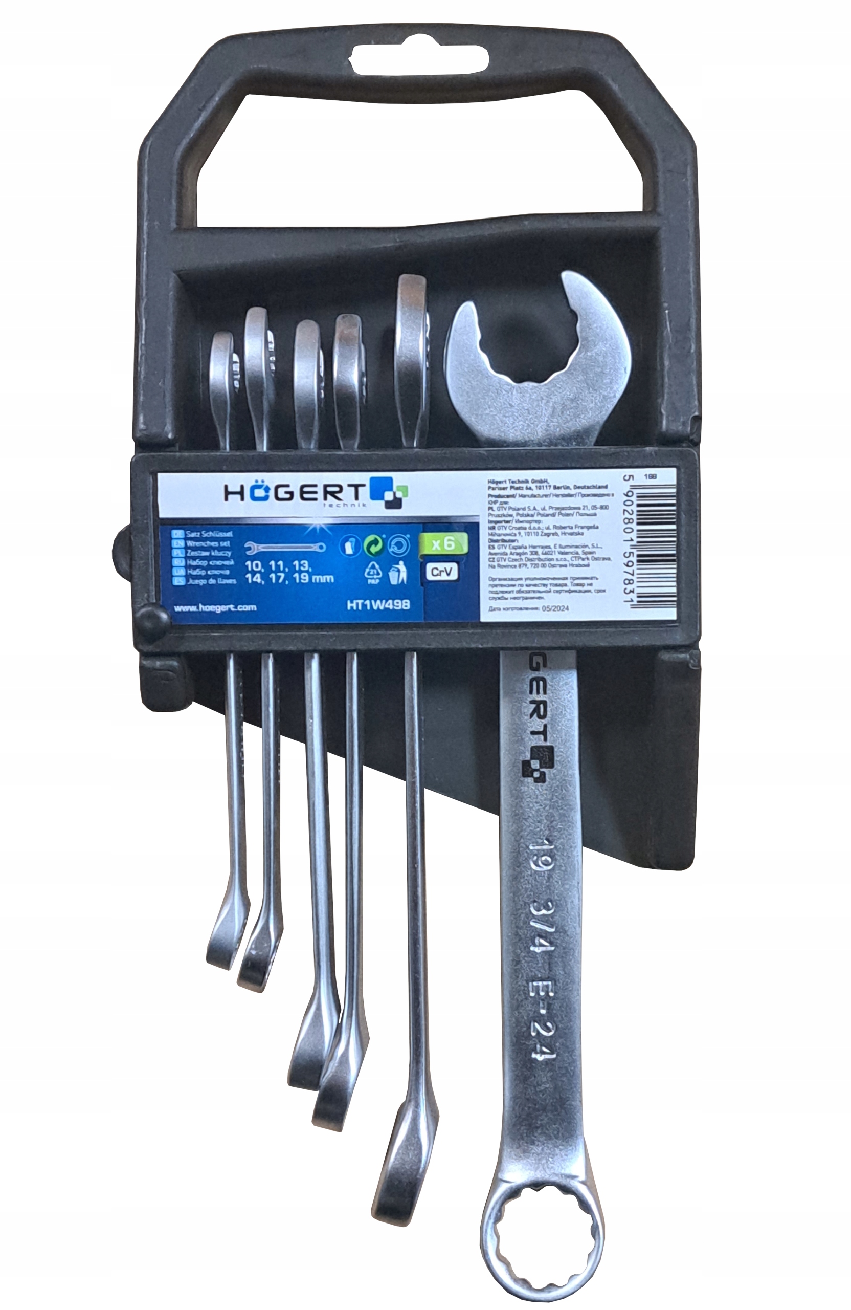 Klucze płasko-oczkowe 6szt