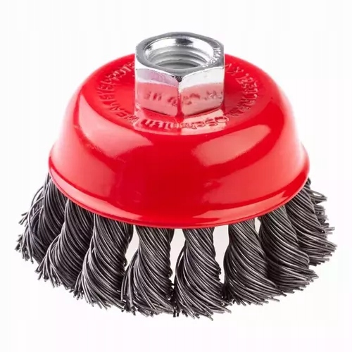 Szczotka doczołowa z nakrętką M14 drut SKR 120 SSZD-14
