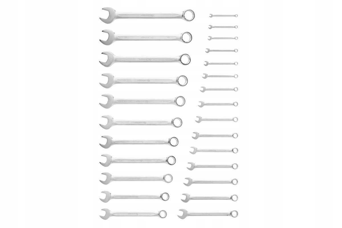 Zestaw kluczy płasko-oczkowych 26 szt. rozm. 6-32 mm CrV Hoegert HT1W496