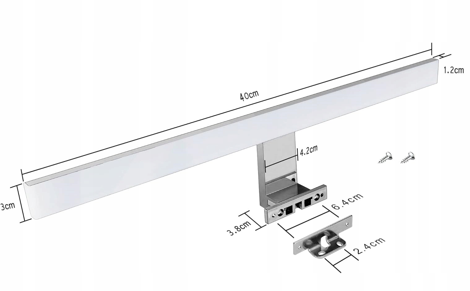 PolarisPL Lustrzana lampa czołowa nowoczesna łazienkowa lampa ścienna LED