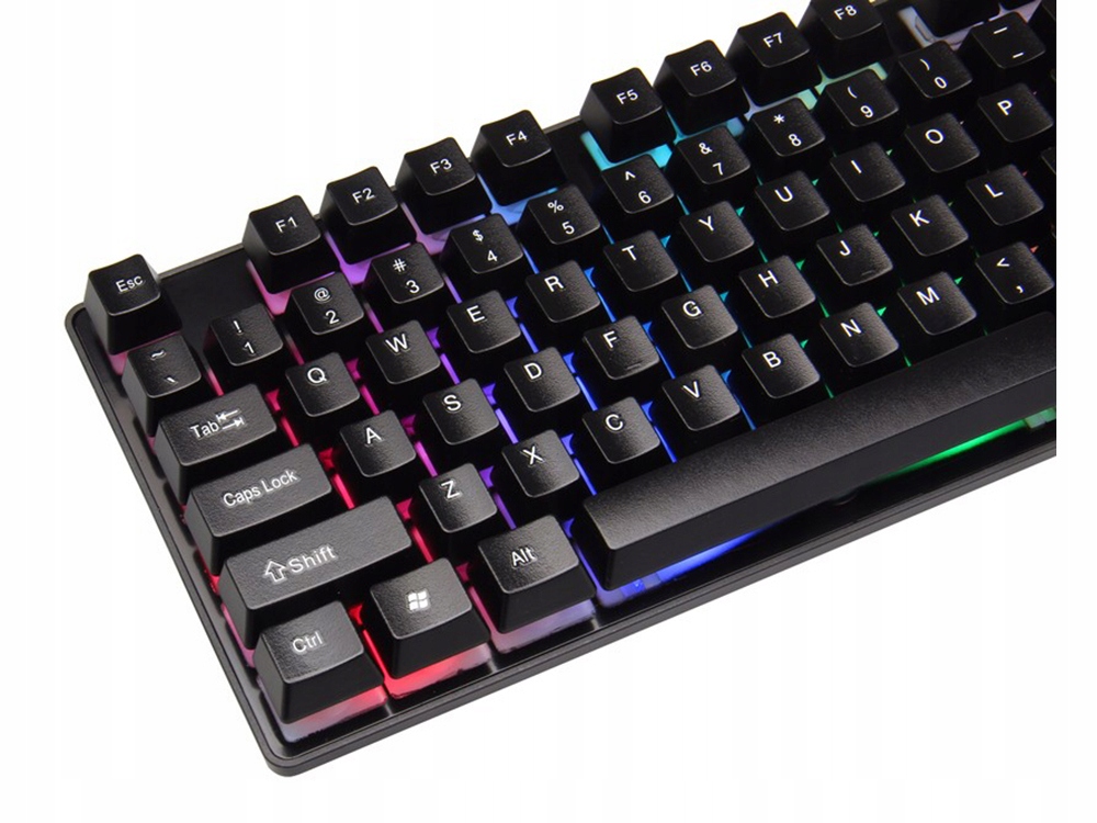 PolarisPL Klawiatura KR-6300 dla graczy gamingowa podświetlana LED membranowa