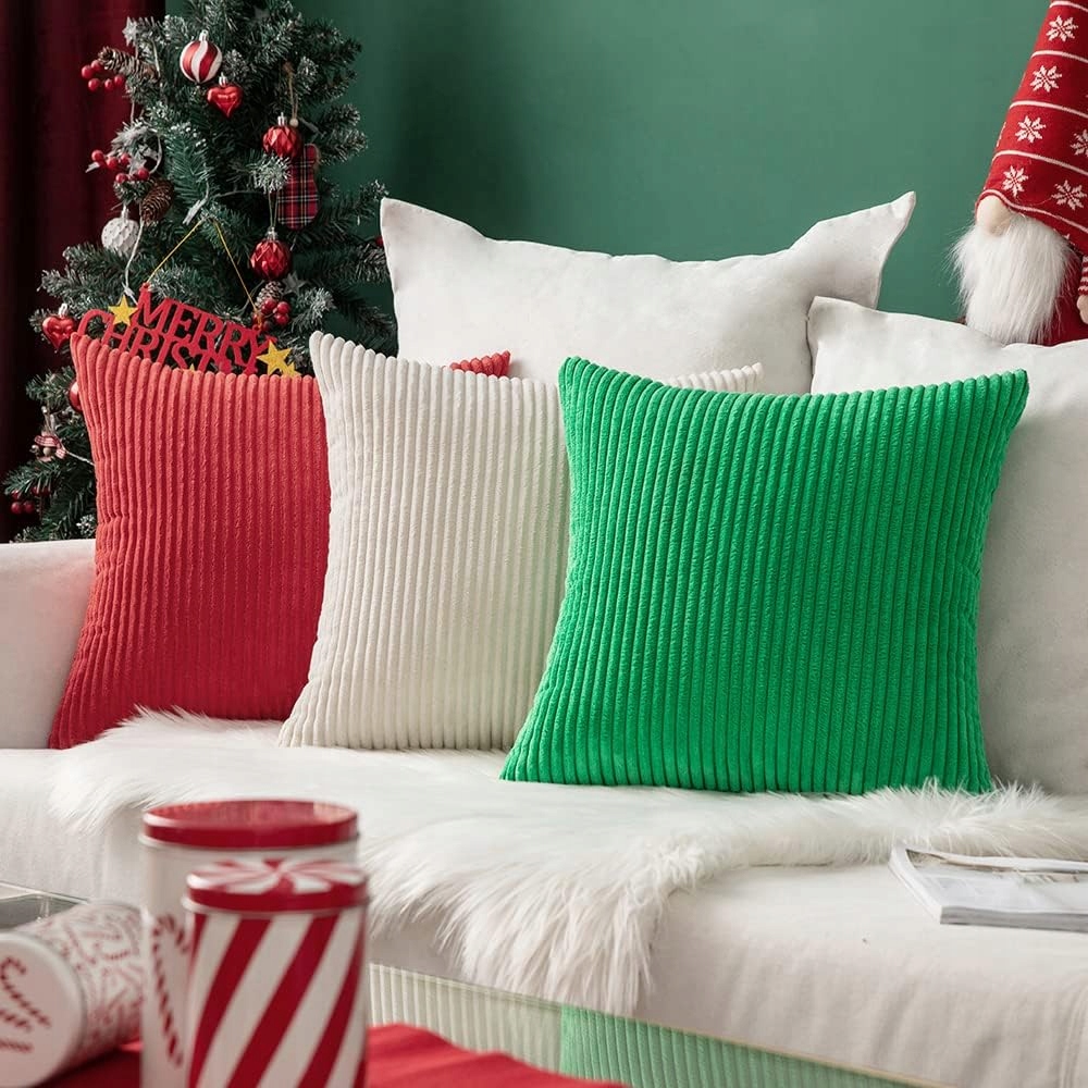 PolarisPL MIULEE poszewka na poduszkę kwadratowa świąteczna ciemna zielona 45 x 45