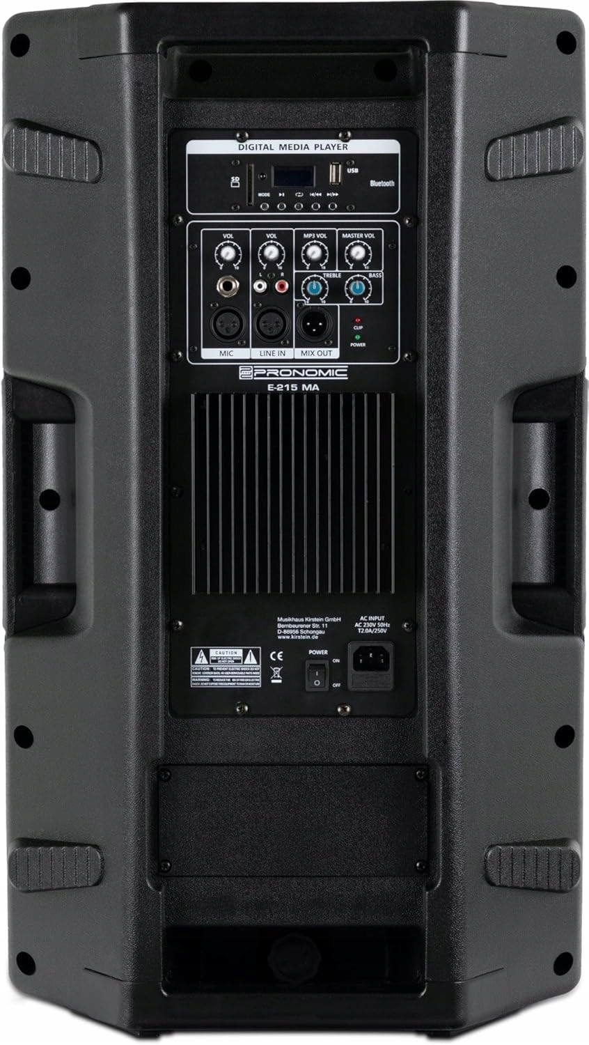 PolarisPL Pronomic E-215 MA 15" z Bluetooth i Odtwarzaczem Multimedialnym 120W (RMS)