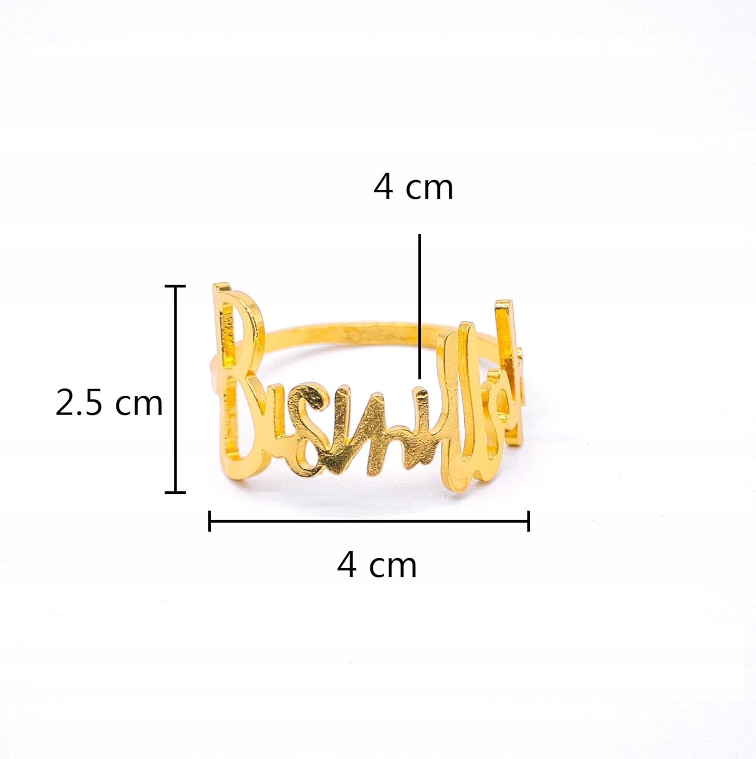 PolarisPL 4x Metalowe serwetniki z literą Bismillah złote