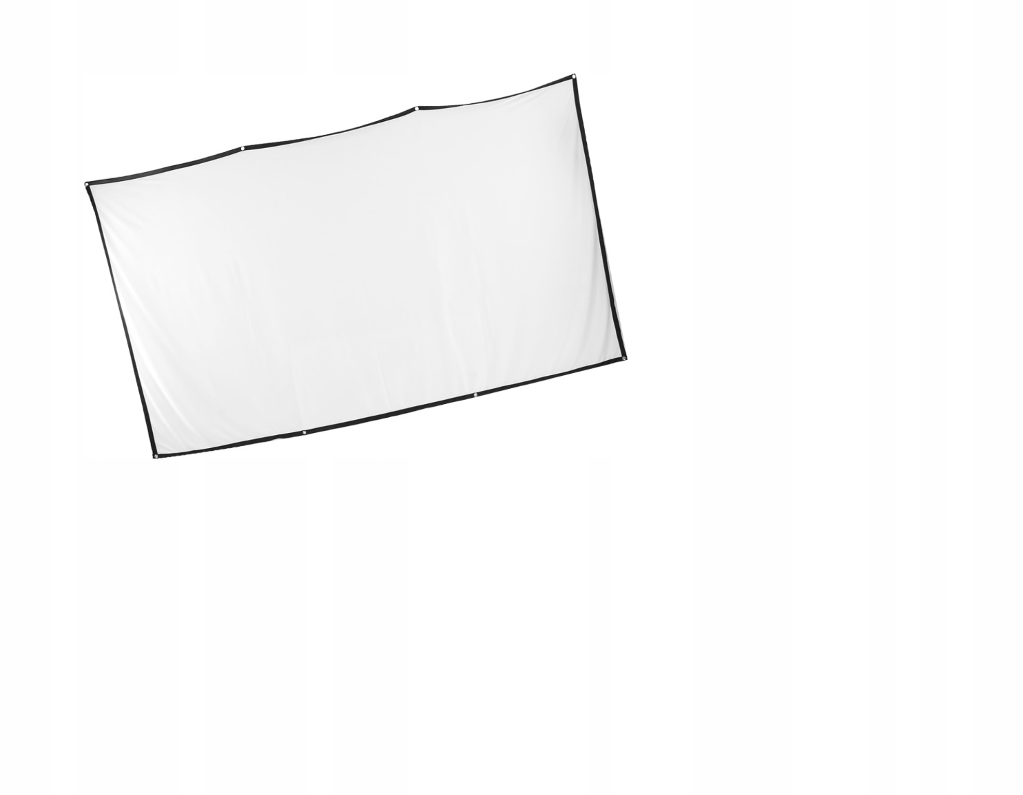 PolarisPL Tło fotograficzne 110 x 215 cm białe z czarny rant zestaw haczyki i sznurek
