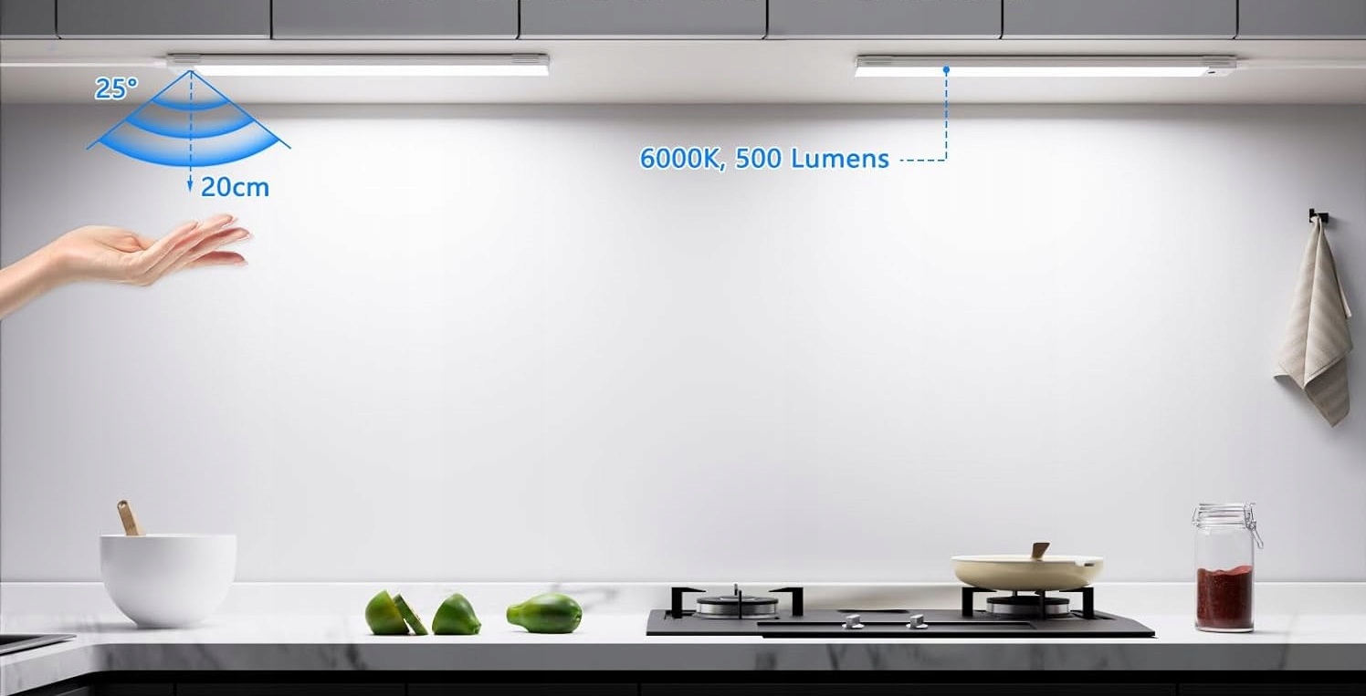 PolarisPL TOPPLEE 41 cm Ściemniana Listwa LED Podszafkowa Czujnikiem 500 Lumen 6000 K