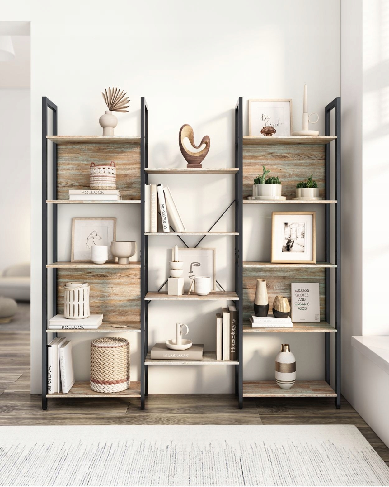 PolarisPL Regał Songmics Vasagle 158 x 166 x 24 cm odcienie brązu