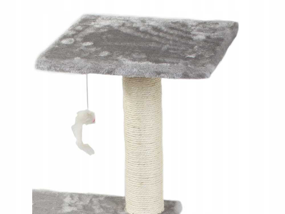 PolarisPL Drapak dla Kota - Legowisko, Domek i Drzewko, Szary, Wysokość 92 cm