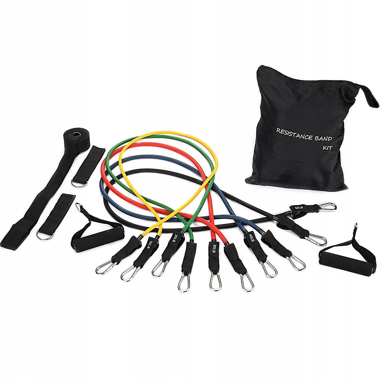 PolarisPL ANSTA Zestaw 5 Taśm Oporowych - Wielopoziomowe Taśmy do Ćwiczeń (do 68 kg)