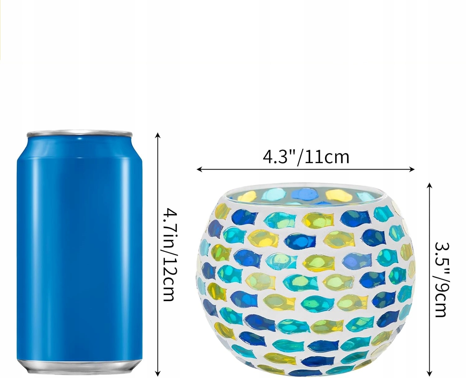 PolarisPL Romadedi Mozaikowy Świecznik na Podgrzewacze Elegancki Szklana Dekoracja