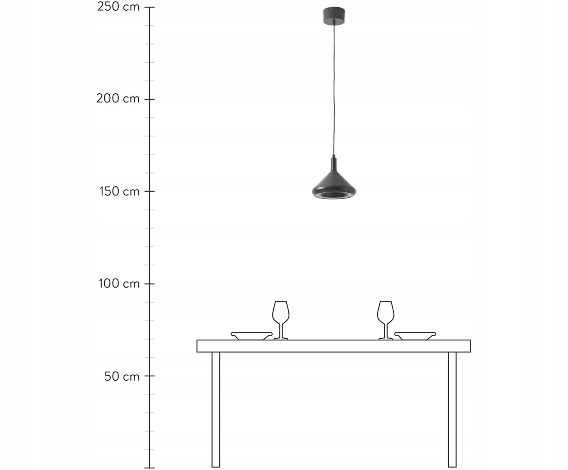 PolarisPL Lampa wisząca LED Alva DEL1LIT10-101 ciemny popiel