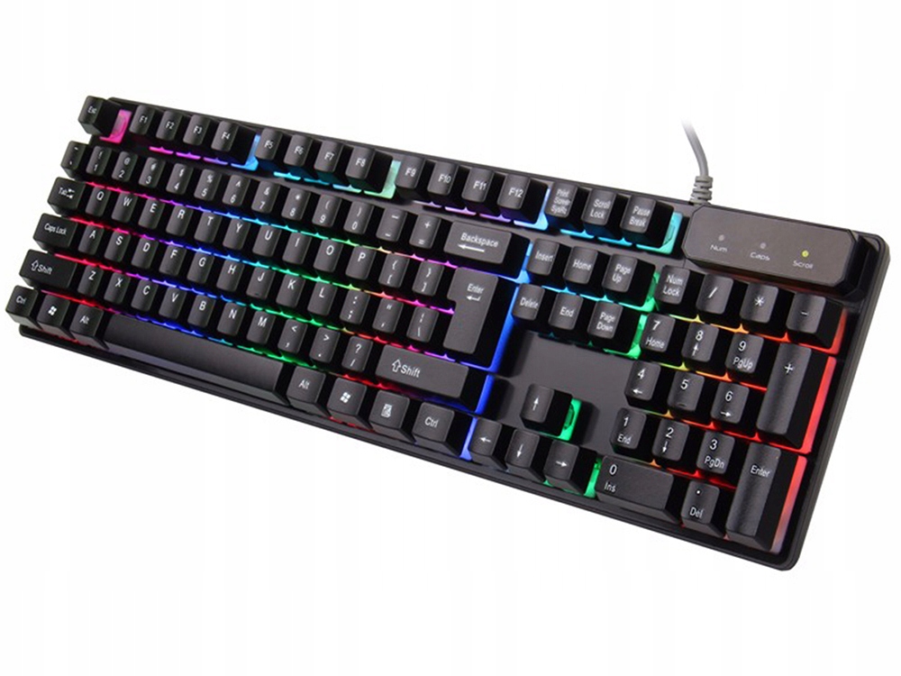PolarisPL Klawiatura KR-6300 dla graczy gamingowa podświetlana LED membranowa