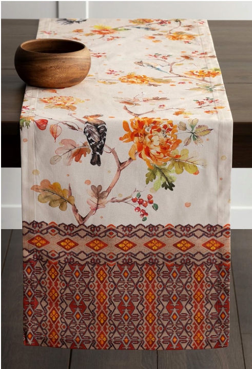 PolarisPL Maison d' Hermine Kelim 100% Bawełniany Bieżnik na Stół Meadow 50cm x 150cm