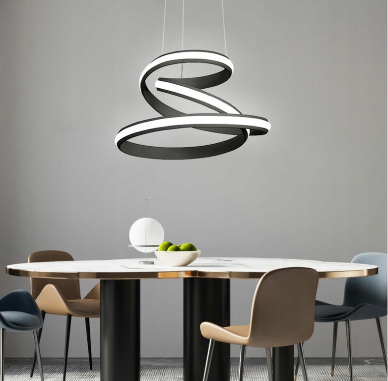 PolarisPL Nowoczesna Czarna Lampa Wisząca LED z Możliwością Ściemniania 32W 2000 Lm