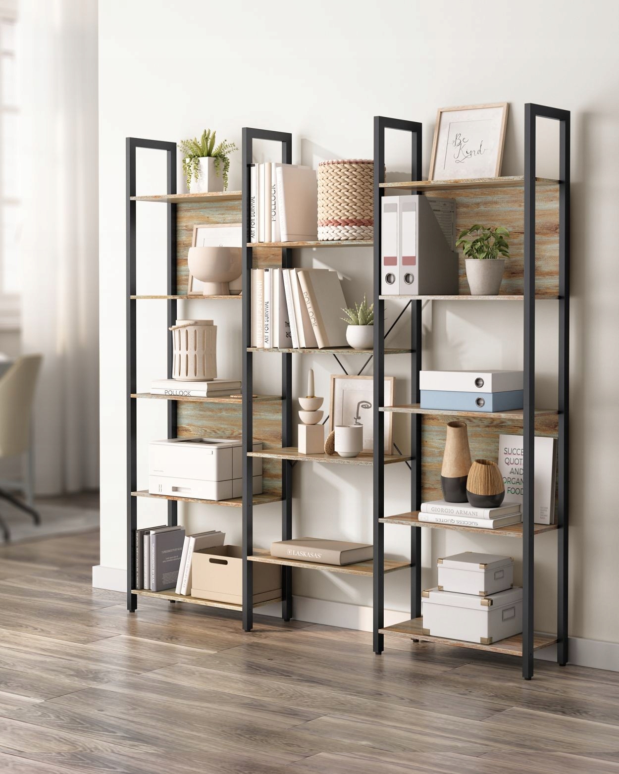 PolarisPL Regał Songmics Vasagle 158 x 166 x 24 cm odcienie brązu