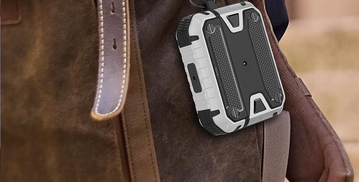 PolarisPL Etui kompatybilne z AirPods Pro 2 i 1 generacji Wytrzymała pancerne brelok