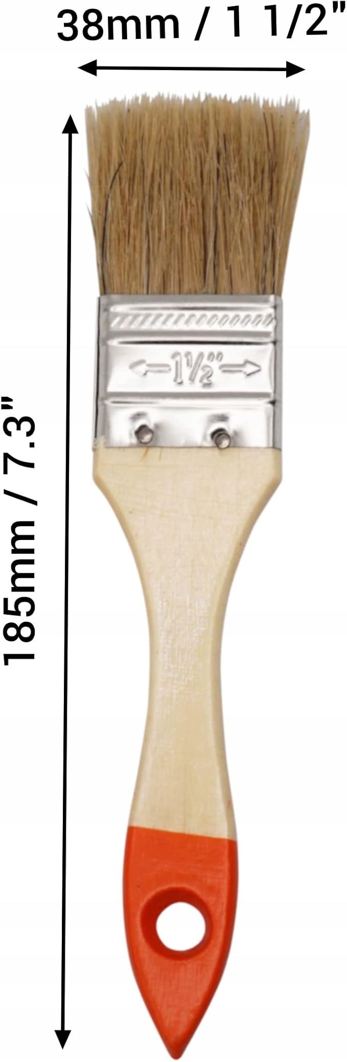PolarisPL SKIR'CO - Pędzel do malowania z naturalnym włosiem, rozmiar 1 1/2" (38 mm)