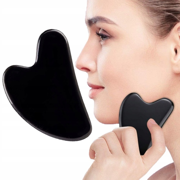 Naturalny kamień gua sha idealny masażer do twarzy