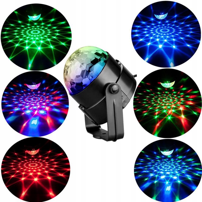 Projektor dyskotekowy kula disco obrotowa laser