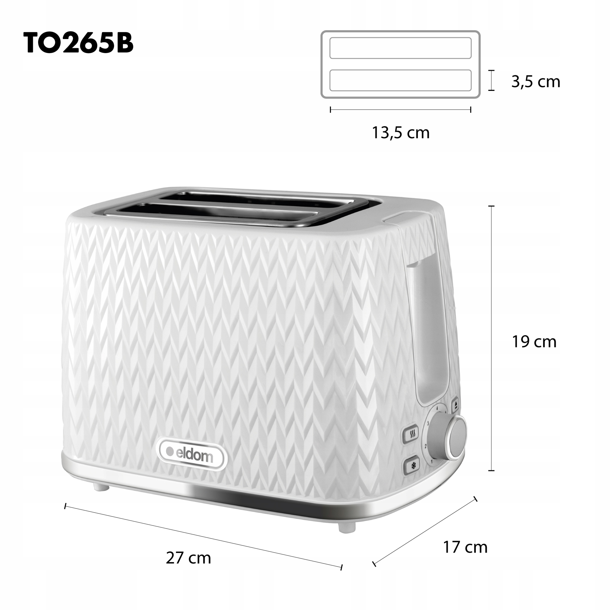 Toster opiekacz kanapek 930w to26 biały nele
