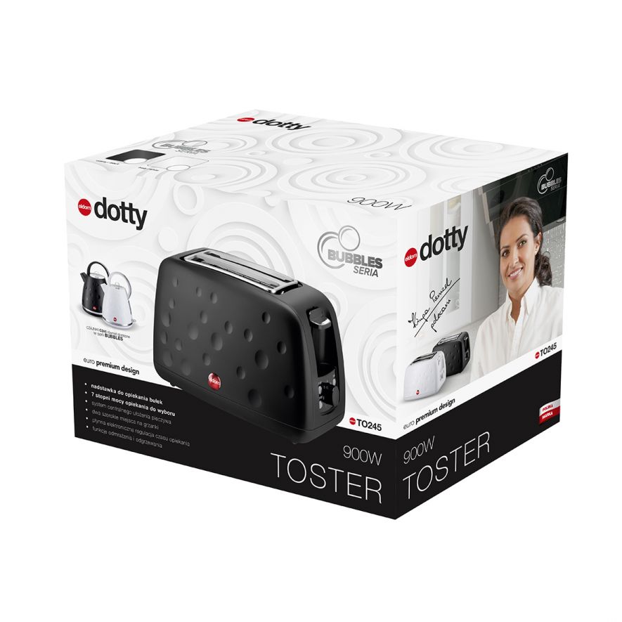 Toster opiekacz TO245 DOTTY czarny ruszt