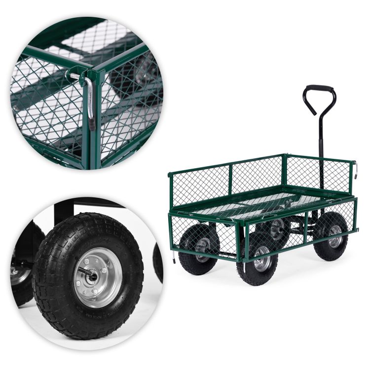 Wózek transportowy ogrodowy 200 kg otwierane burty