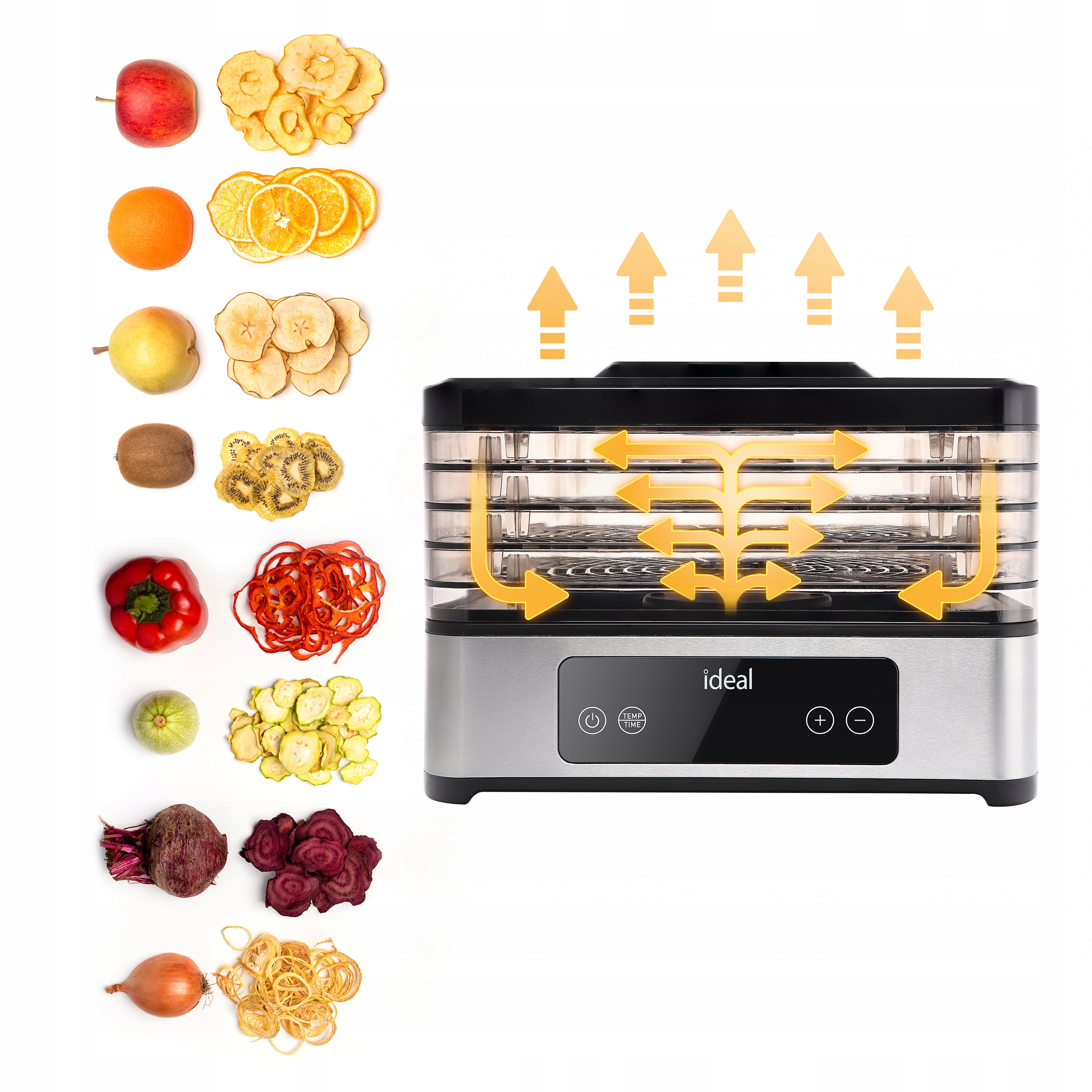 DUŻA Suszarka do Grzybów Owoców Warzyw INOX +Termoobieg 400W +Timer