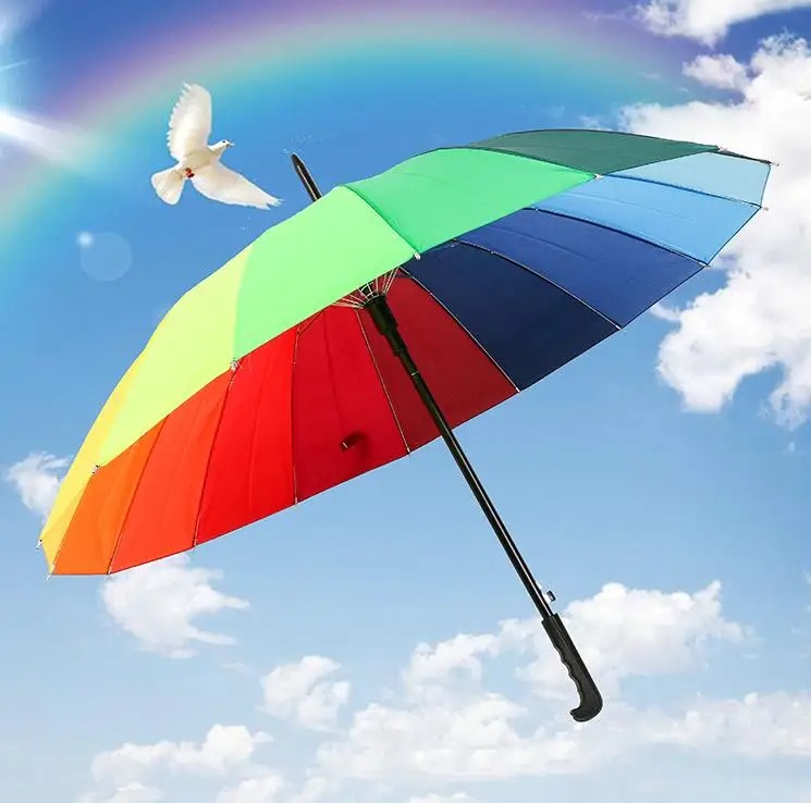Duży parasol składany parasolka tęczowa