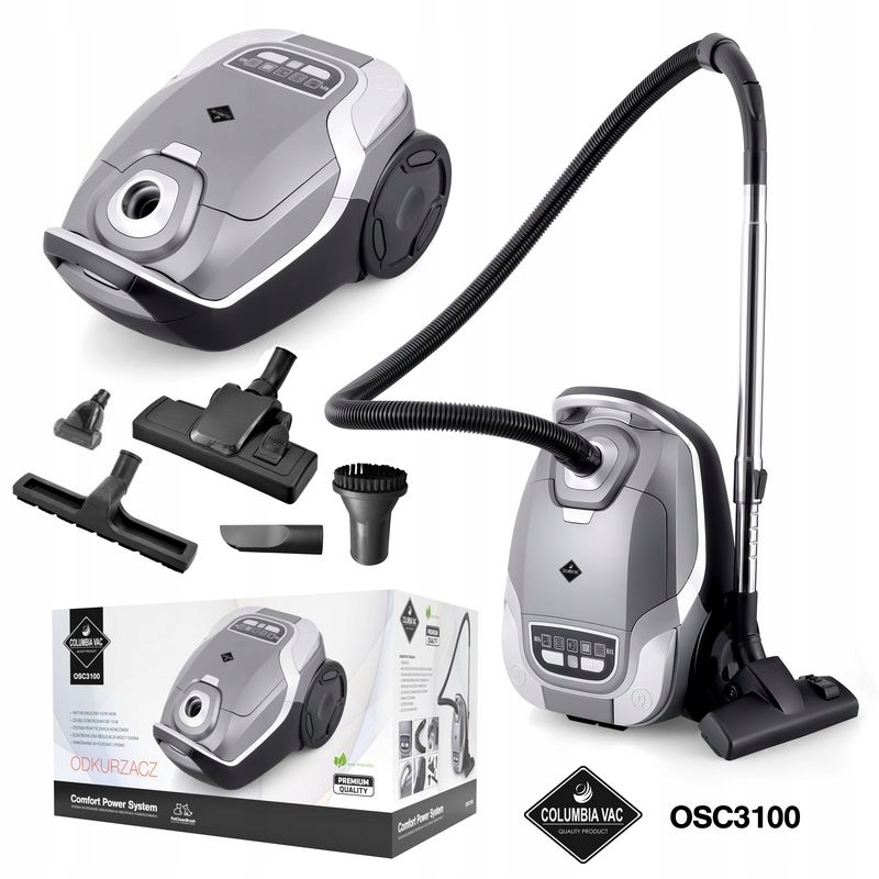 Cichy ODKURZACZ COLUMBIAVAC ULTRA MOCNY INTELIGENTNY TURBOSZCZOTKA 4200W