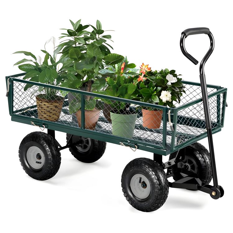 Wózek transportowy ogrodowy 200 kg otwierane burty