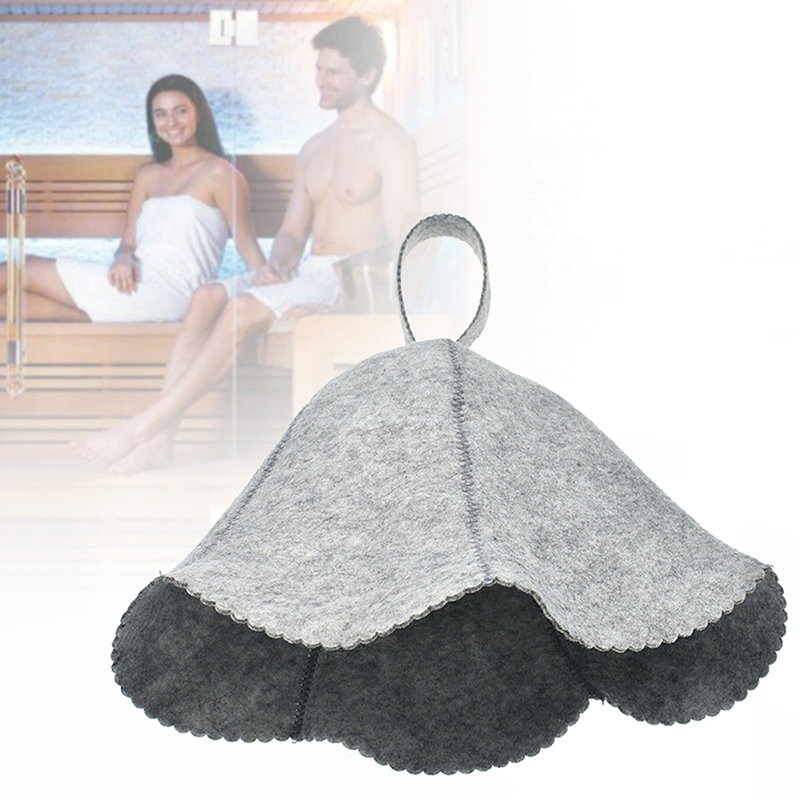 Sauna czapka filcowa szara do sauny uniwersalna