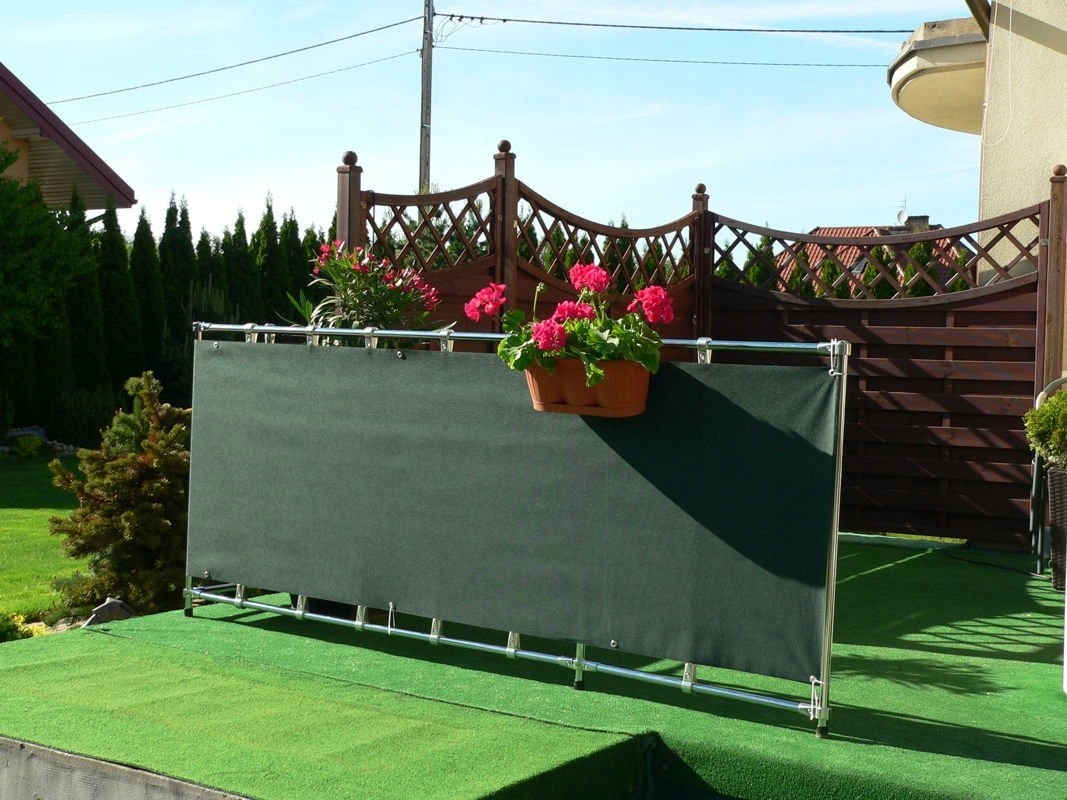 OSŁONA BALKONOWA ZIELONA 0,9MX5M MATA CIENIUJĄCA SIATKA MASKUJĄCA OCZKA UV