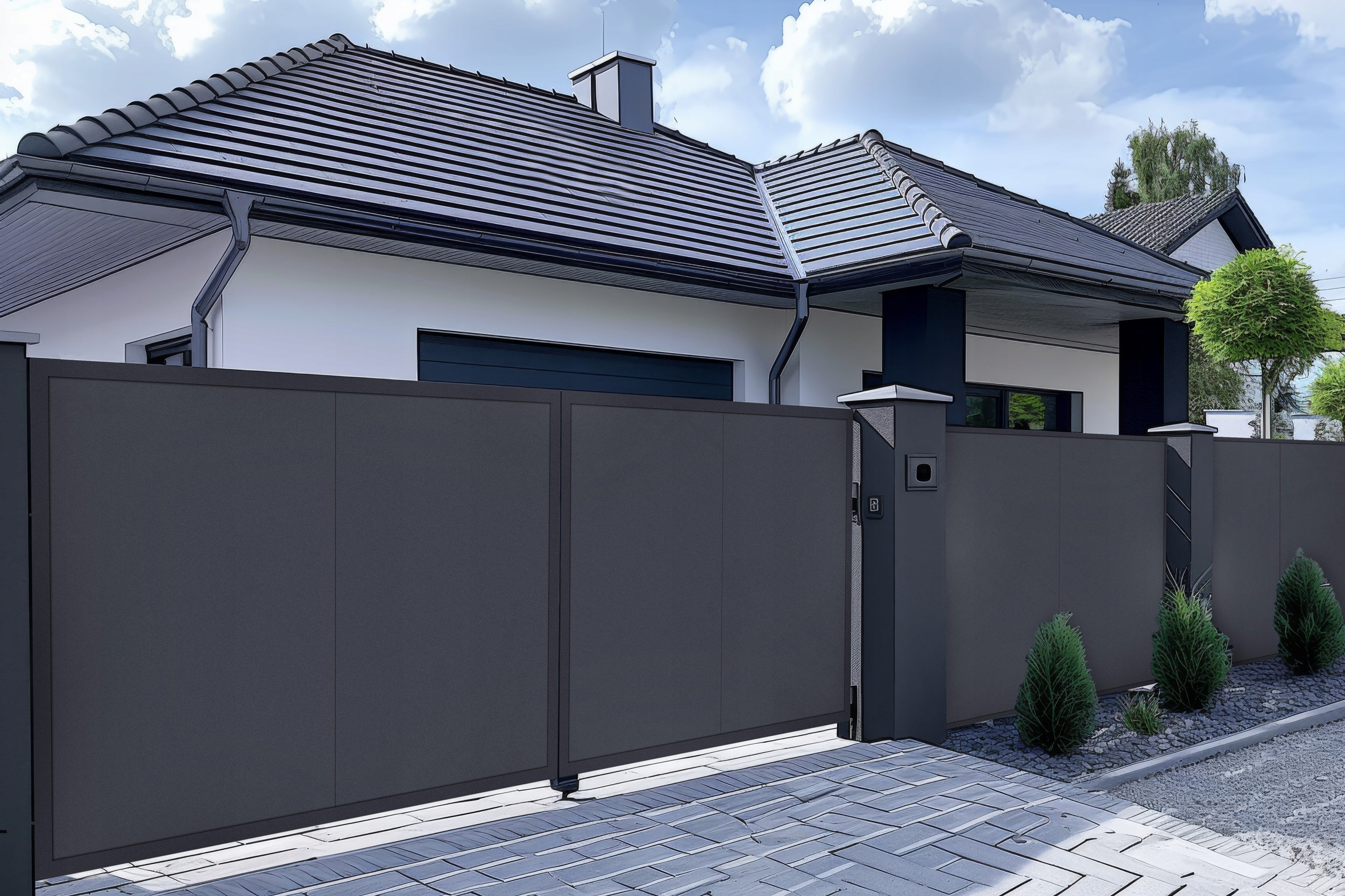 Przęsło ogrodzeniowe pełne 200x120 RAL 7016