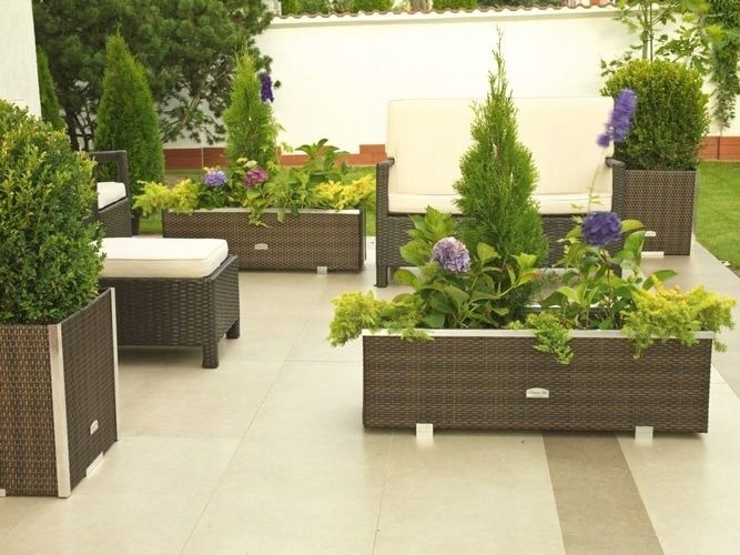 Donica technorattan ogrodowa 100 cm x 30 cm x 60cm