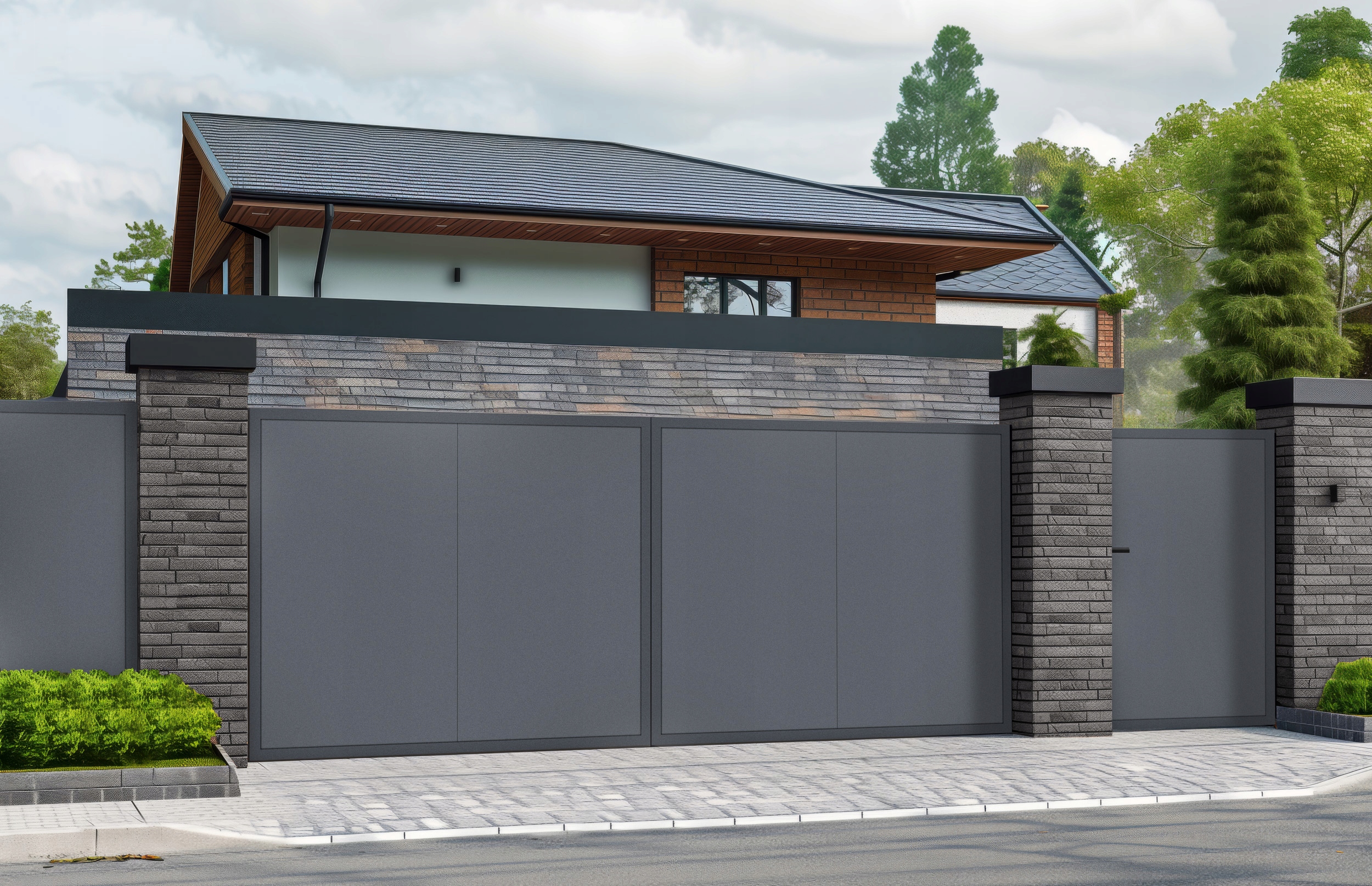 Przęsło ogrodzeniowe pełne 200x120 RAL 7016