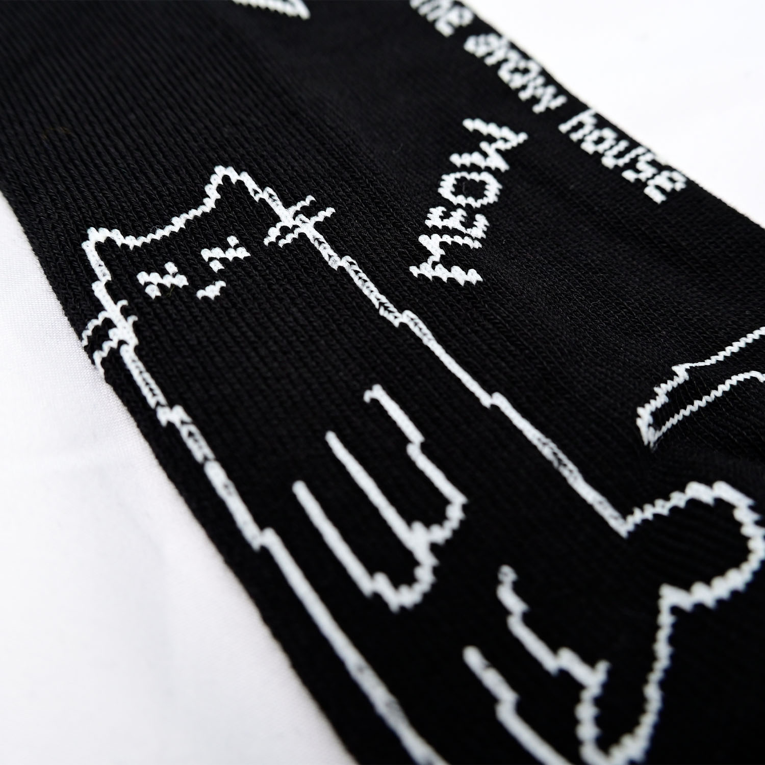 Skarpety długie Meow Lines Czarne 39/42 The Draw House