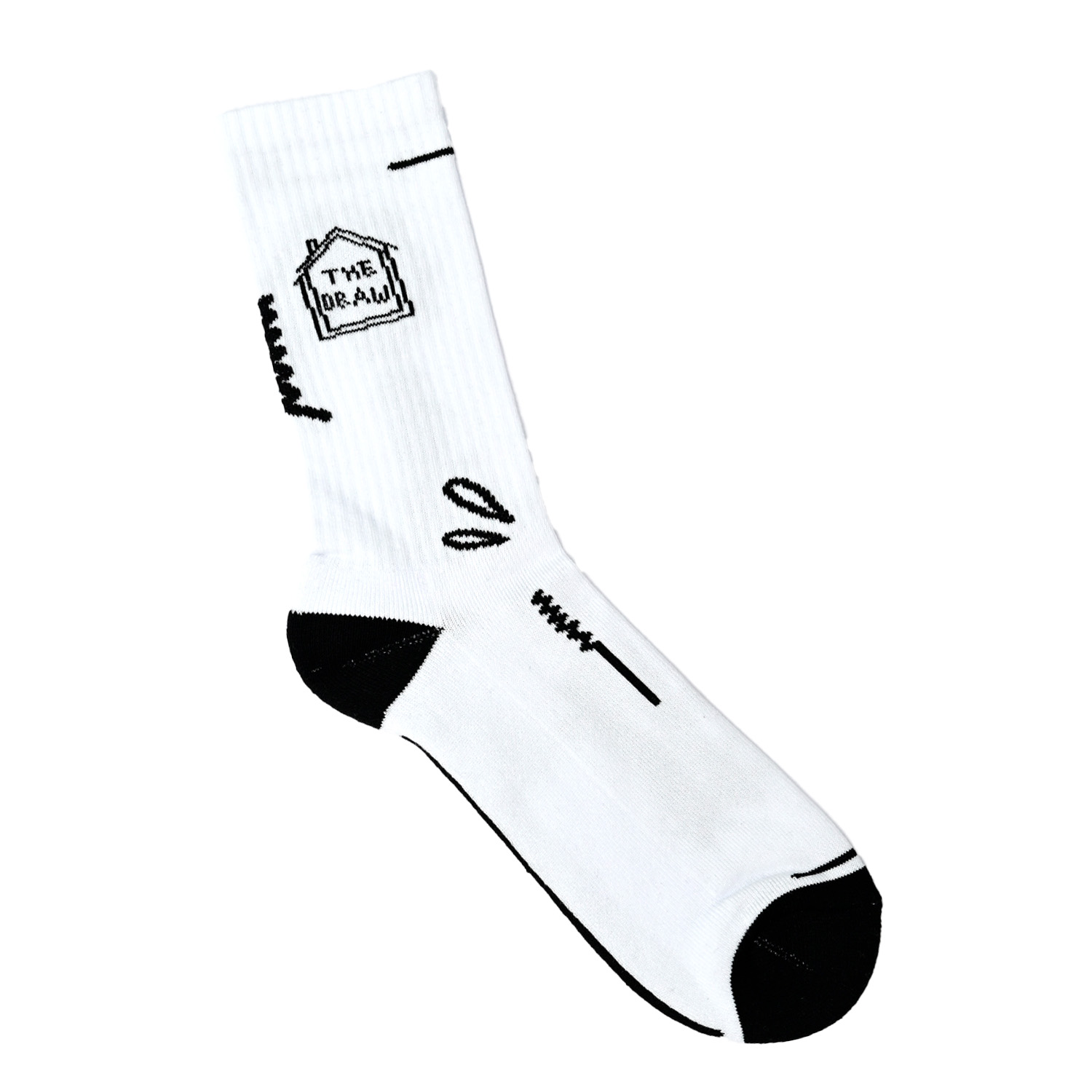 Skarpety długie Draw The Line Białe 36/38 The Draw House