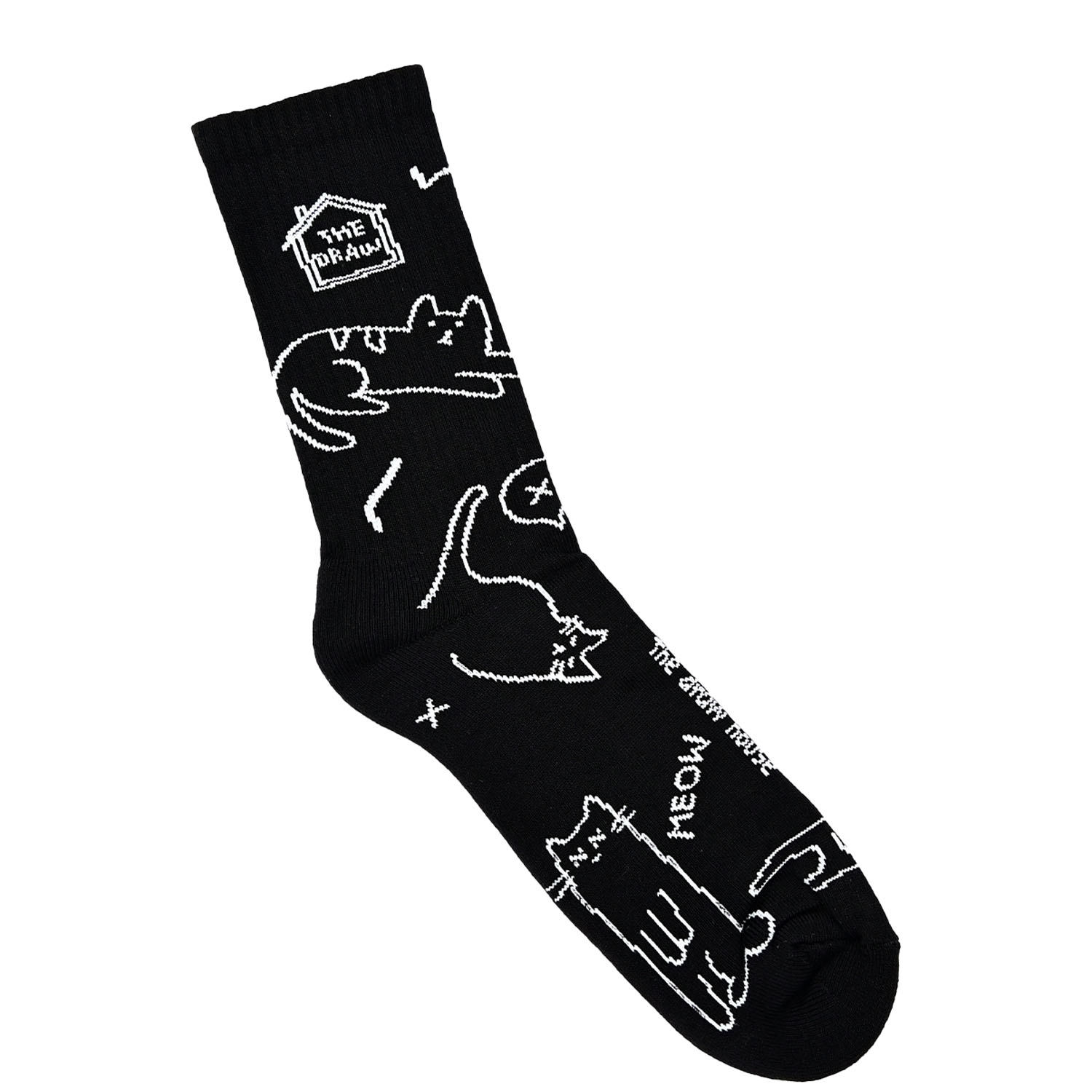 Skarpety długie Meow Lines Czarne 39/42 The Draw House