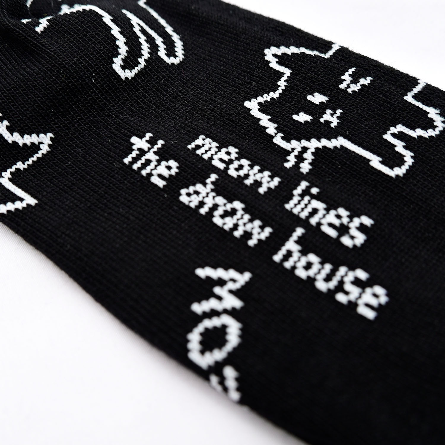 Skarpety długie Meow Lines Czarne 39/42 The Draw House