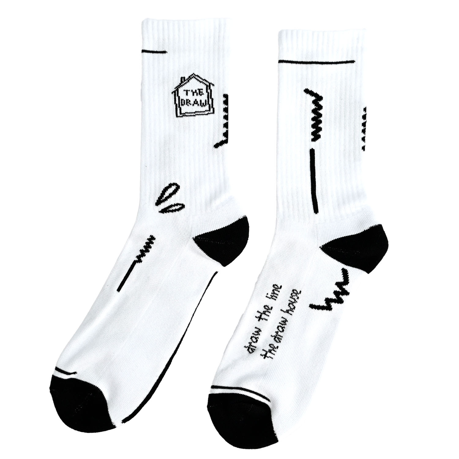 Skarpety długie Draw The Line Białe 36/38 The Draw House