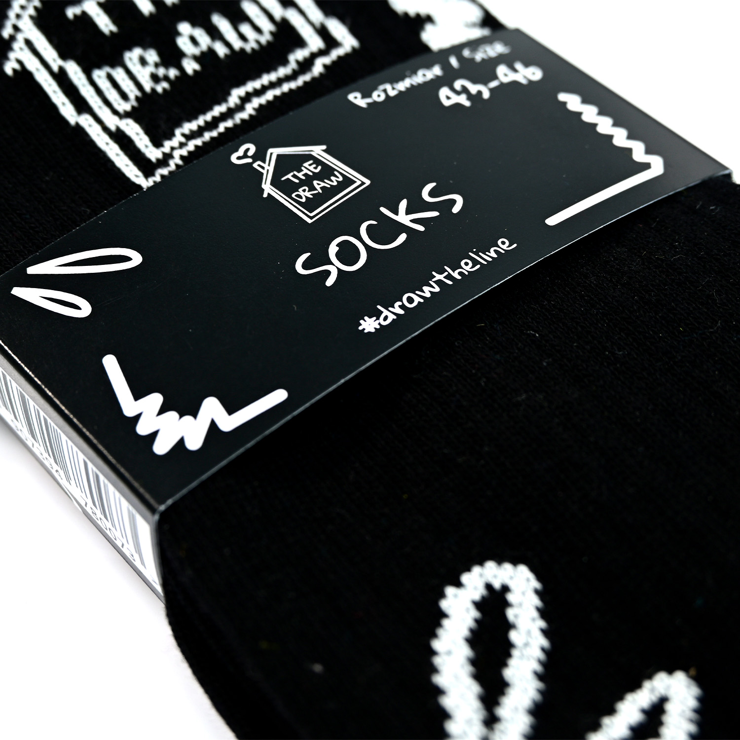 Skarpety długie Draw The Line Czarne 39/42 The Draw House