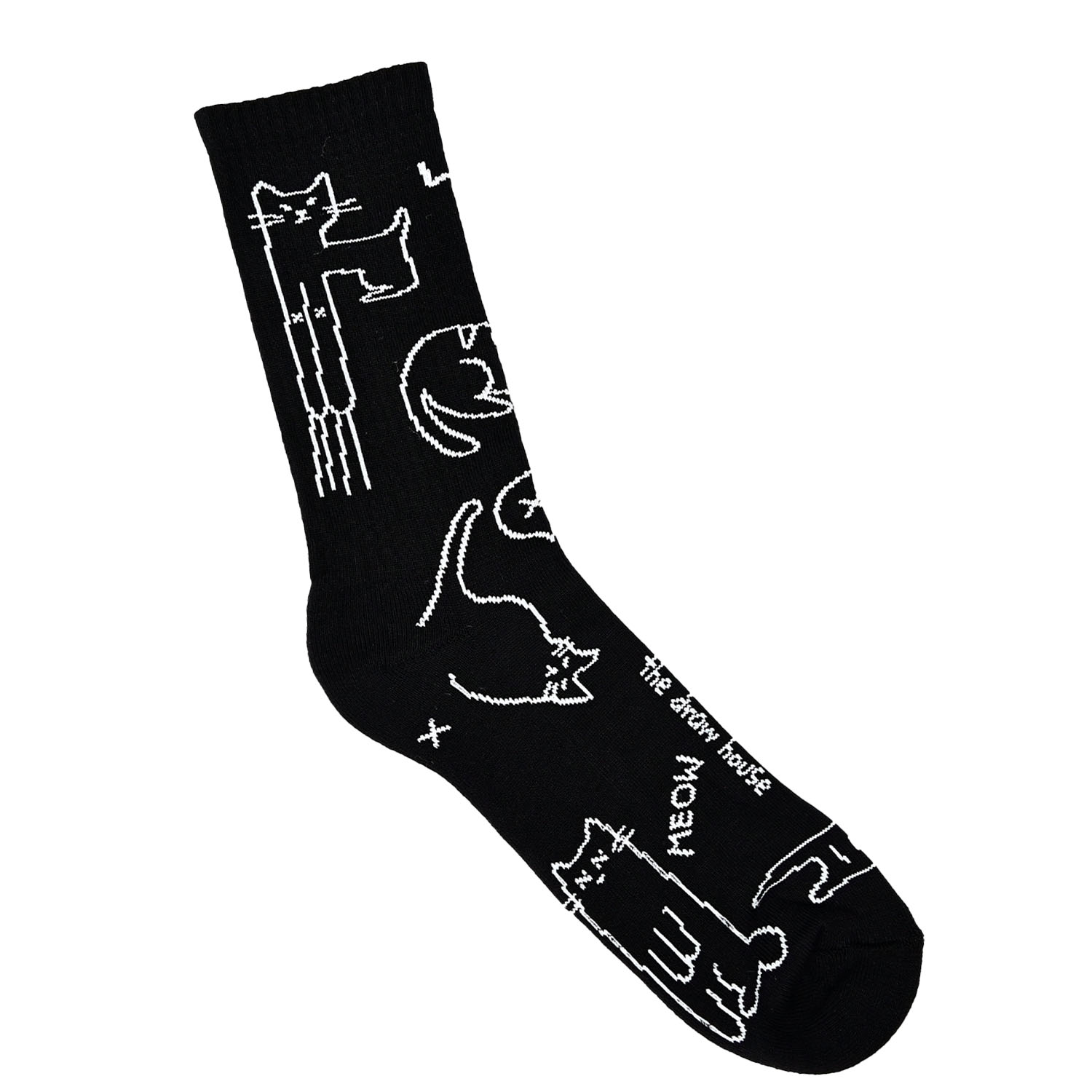 Skarpety długie Meow Lines Czarne 39/42 The Draw House