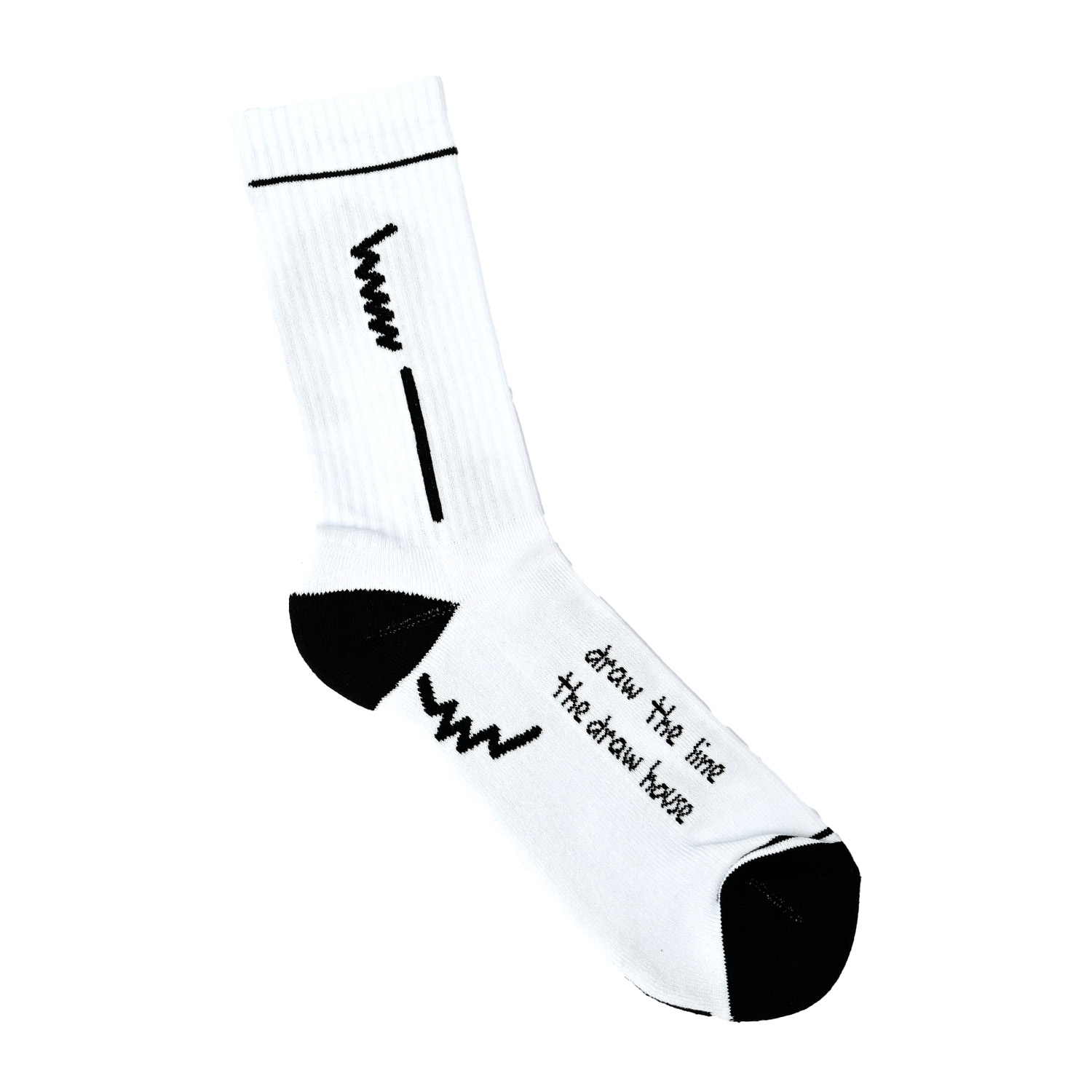 Skarpety długie Draw The Line Białe 36/38 The Draw House
