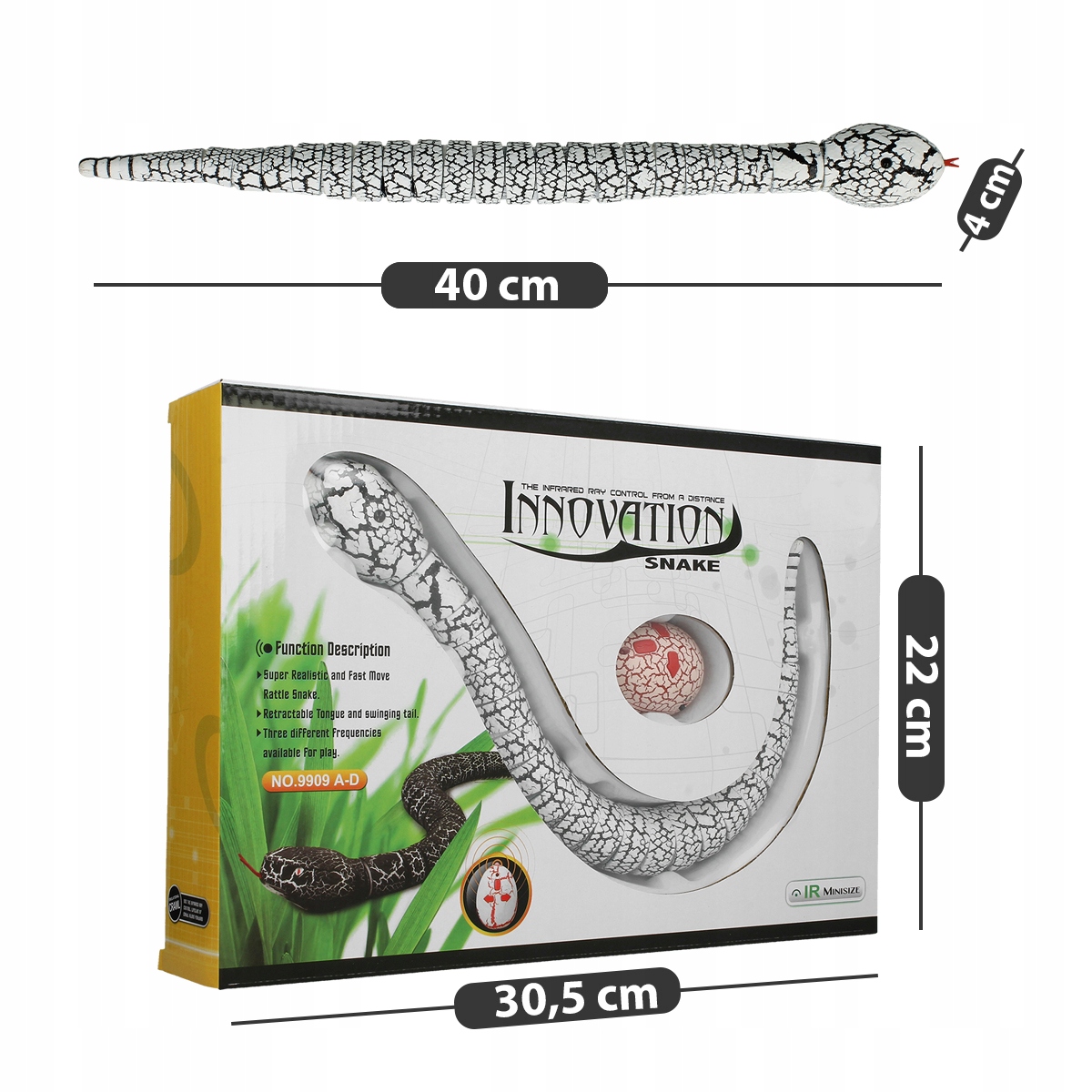 Sarpe zburator Stator, 40cm, set cu telecomanda in forma de ou