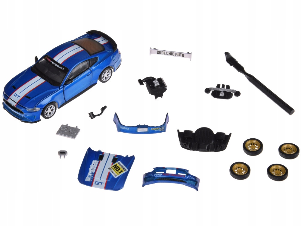 Masinuta metalica Jokomisiada, Ford Mustang GT 1:42, Albastru, 10