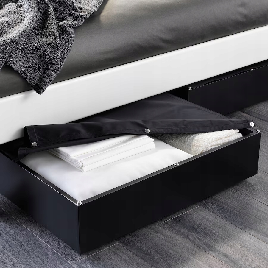 Cutie depozitare sub pat IKEA VARDO, neagra, 65x70 cm - eMAG.ro