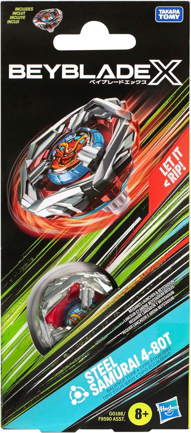 Jucarie Beyblade X Steel Samurai 4-80T, Takara Tomy, sistem de