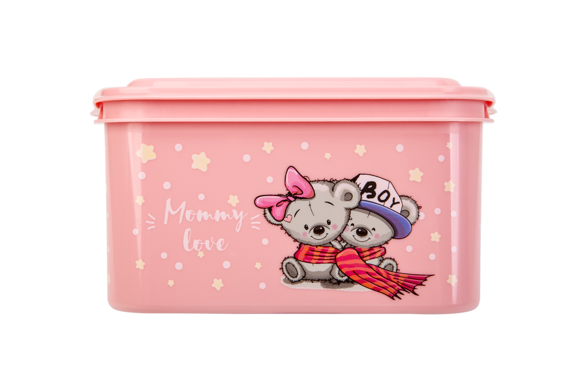 Pojemnik dla dzieci Lunchbox na jedzenie zabawki 1,4L BPA Free różowy miś