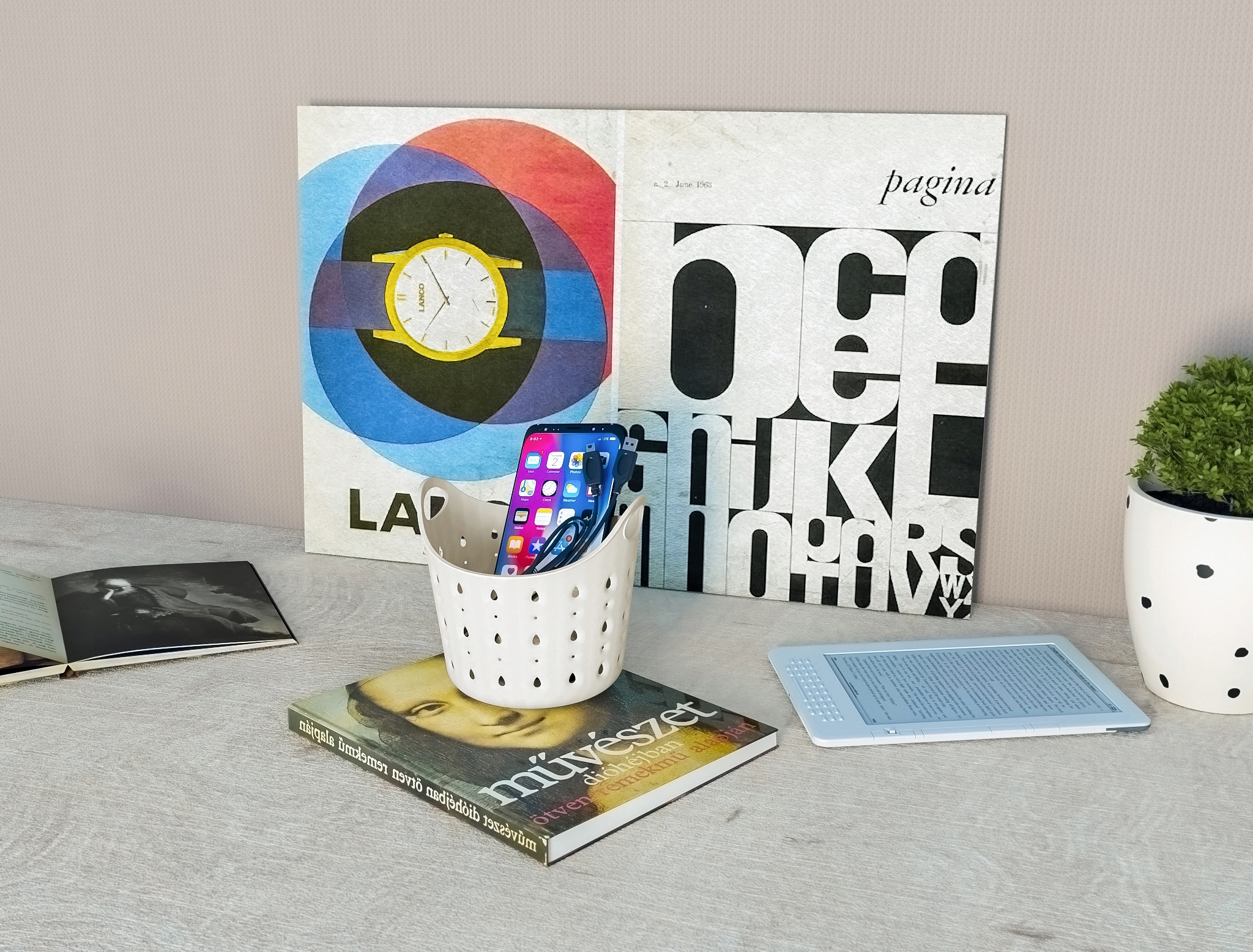 Kosz na drobiazgi "CubaLibra" (jasny popielaty)